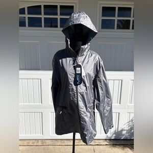 Men's Silver Hooded Raincoat